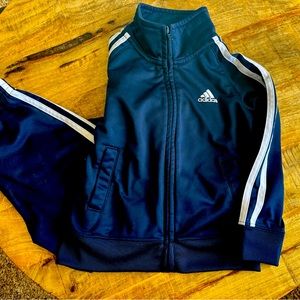 Navy blue 2T Adidas track suit